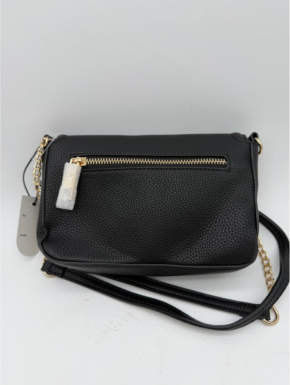 ALDO Black Pebbled Leather Crossbody Bag with Gold Tone Hardware - Picture 4 of 5